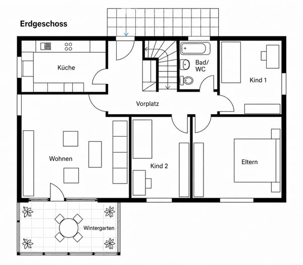 5.5 Zimmer - Einfamilienhaus freistehend, Grundstück 602 m2 2