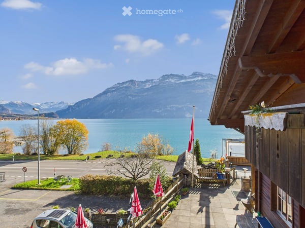 Rare Lakefront Boutique Hotel for Sale in Brienz (BE) - Large Private Parking, Terrace & Boat Dock 1
