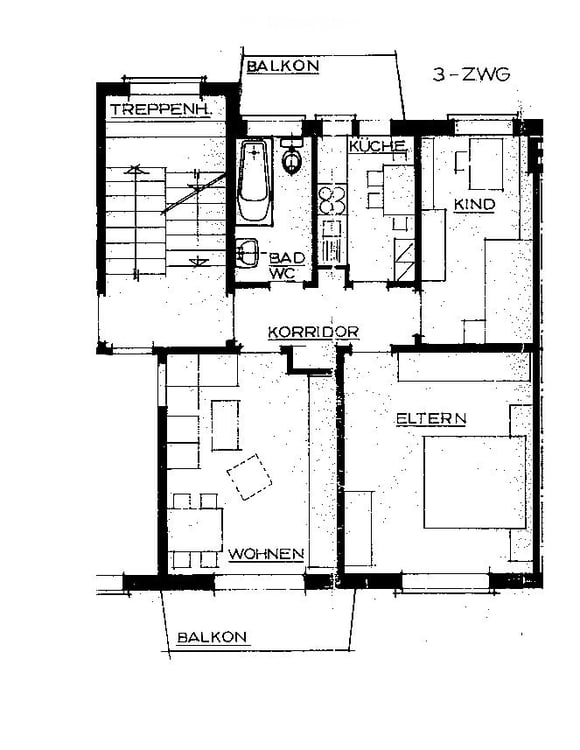 Helle 3 Zimmerwohnung mit zwei Balkonen 7