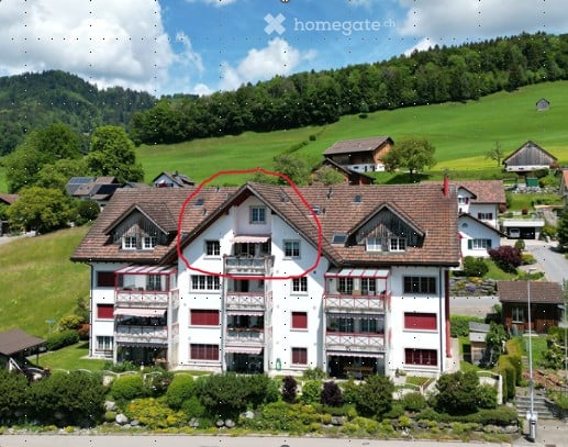 Charmante 5.5-Zimmer-Maisonette-Wohnung mit Balkon und schöner Aussicht in Gebertingen 1