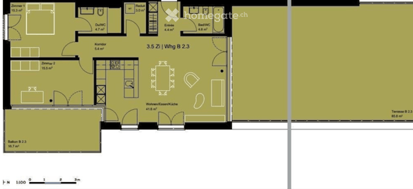 Moderne 3.5 Zimmer Attikawohnung im Neubau mit grosser 85 m² Terrasse und Balkon 5