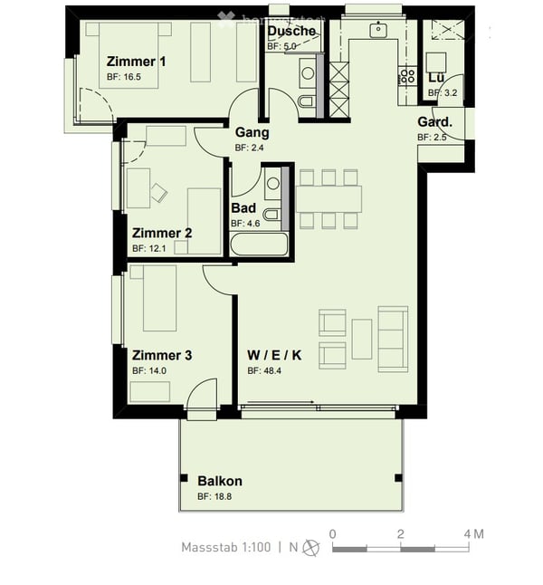 Helle 4.5-Zimmer-Wohnung am Naherholungsgebiet in Wangen SZ 9
