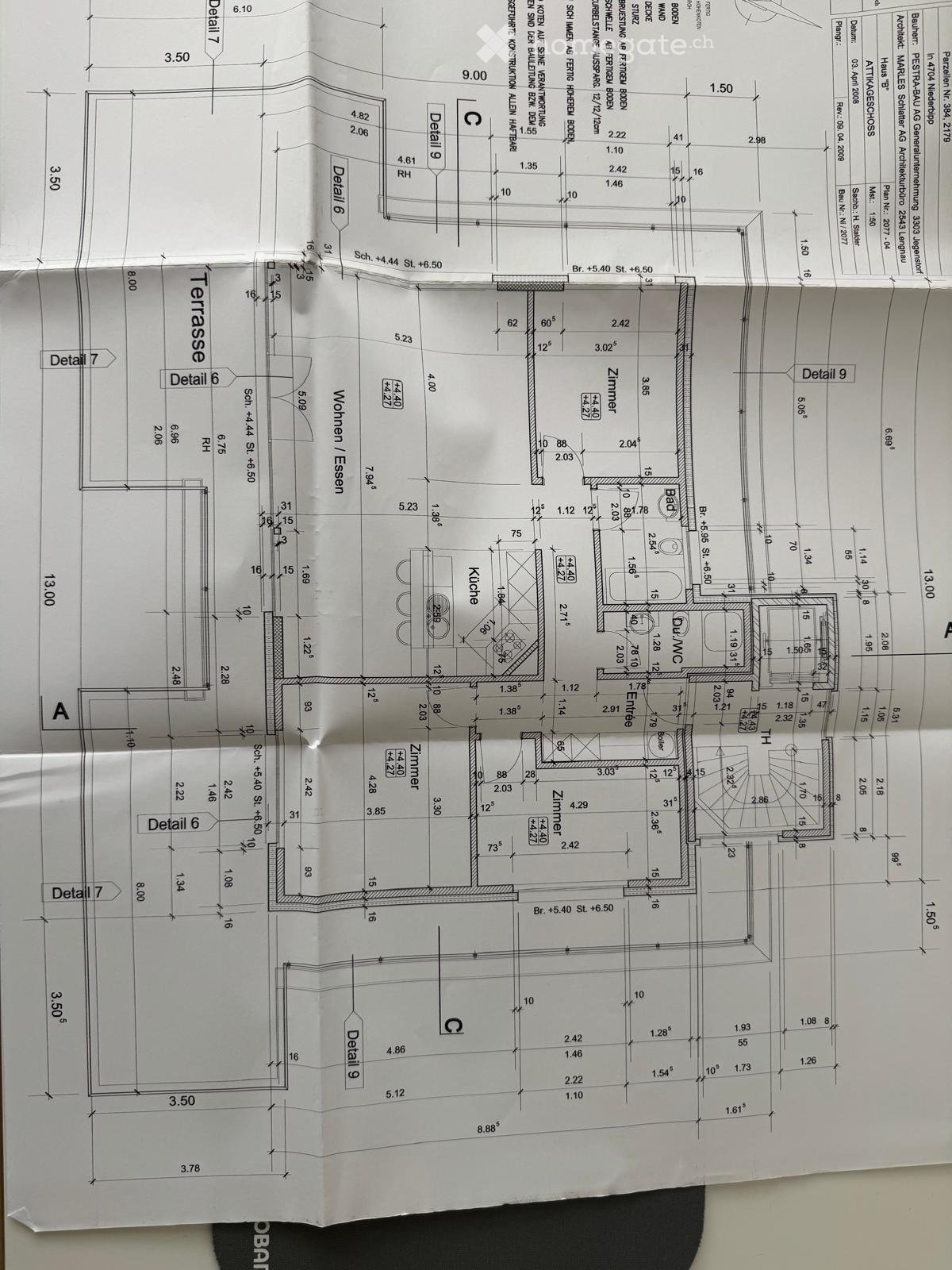 Floor plan of a house with labeled rooms including kitchen, living room, bedrooms, bathrooms, and terrace.