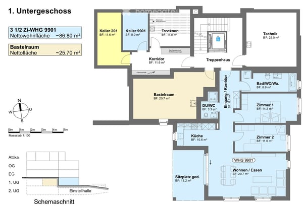 ERSTVERMIETUNG - letzte verfügbare 3.5 Zimmer-Gartenwohnung im Haus Gardenia 4