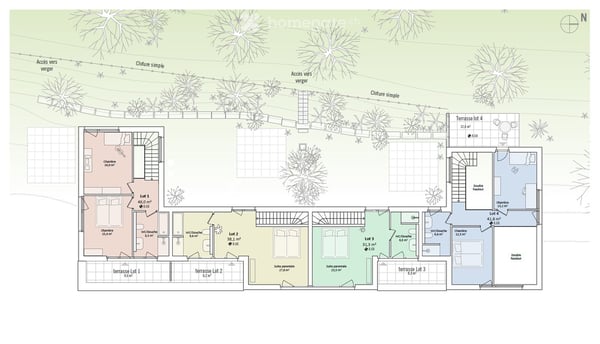 4 maisons en rangée avec terrasse, jardin et vue 10
