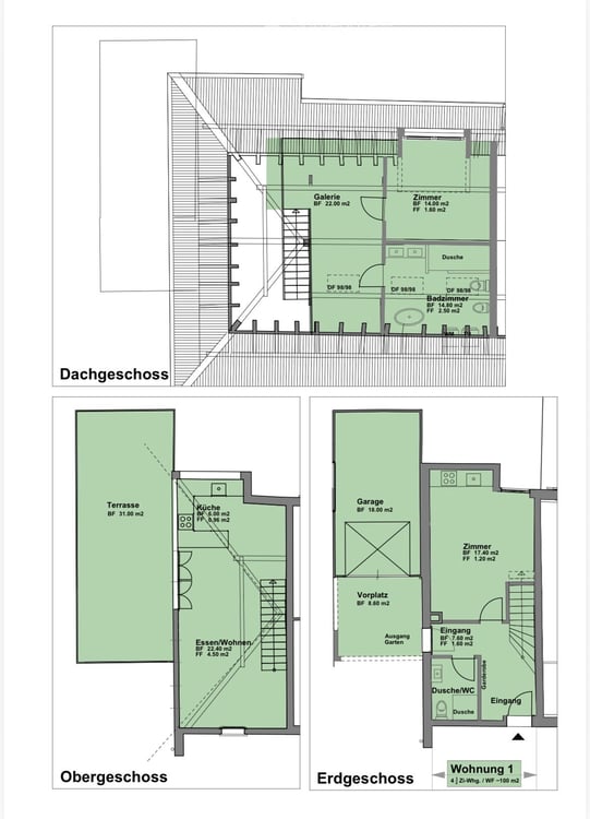 Exklusiver 3.5-Zimmer-Eckhausteil über drei Etagen mit Galerie, Garten und Terrasse, inkl. Garage 12