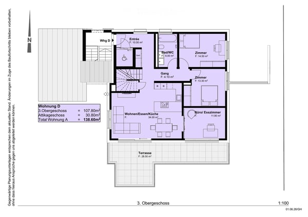 5.5-Zimmer-Attika-Maisonette (Penthouse) mit Alpenblick, Wallisellen (Erstbezug; ab Herbst 2026) 7