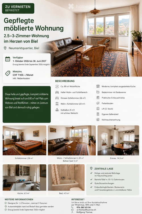 Möblierte 2.5-Zimmer-Wohnung an der Ernst-Schüler-Strasse in Biel/Bienne 16