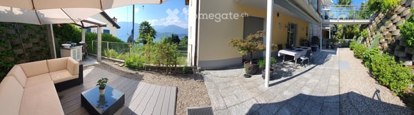 Terrassenwohnung mit Pool in einer 6-Partei Eigentumswohnanlage mit 180° See und Bergsicht in Gerra 3