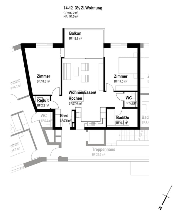 Moderne 3.5-Zimmer-Wohnung mit Balkon an zentraler Lage 10