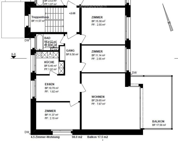 Sanierte 1.5 Zi- Wohnung mit grossem Balkon (im 2. OG) 5