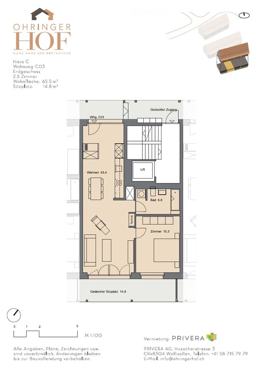 Moderne 2.5-Zimmer-Wohnung in Ohringen (Seuzach) 6