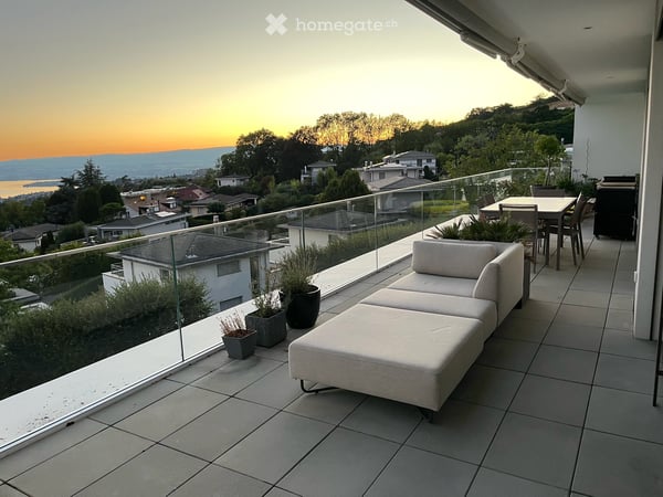 Appartement neuf d'exception avec vue panoramique sur le Léman - Grande terrasse 7