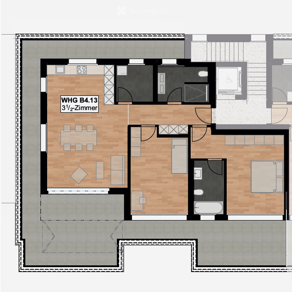 Moderne 3.5-Zimmer-Dachgeschosswohnung 2