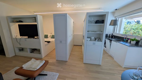 Moderne 1.5 Zimmer Neubauwohnung mit extrem viel Stauraum, Terrasse und Blick ins Grüne 3