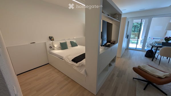 Moderne 1.5 Zimmer Neubauwohnung mit extrem viel Stauraum, Terrasse und Blick ins Grüne 6
