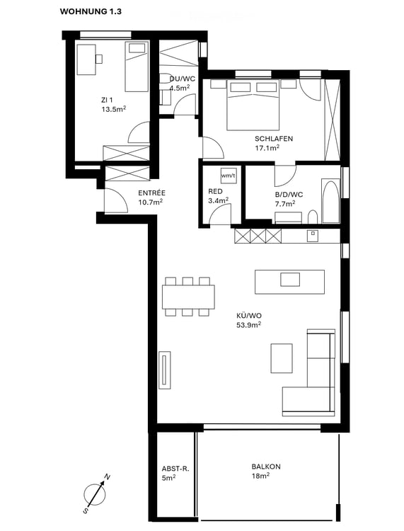 Erstvermietung: Grosszügige 3.5-Zimmer-Neubauwohnung im Eigentumsstandard 8