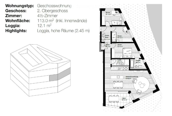Moderne 4.5-Zimmer-Neubauwohnung mit Balkon in Obernau 5
