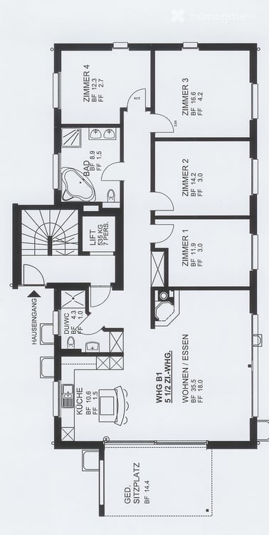Lichtdurchflutete 5.5-Zimmer-Wohnung mit grossem Balkon und 2 Aussenabstellplätzen 21