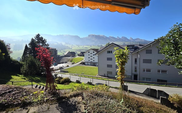 Charmante 2.5-Zimmer-Wohnung mit Gartensitzplatz, Einzelgarage und Bergsicht in Wildhaus 1