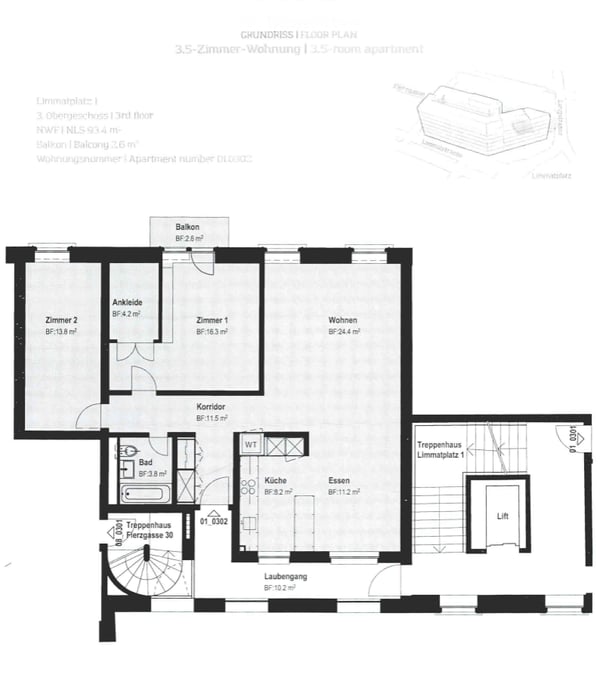 Nachmieter gesucht: Charmante 3.5-Zimmer-Wohnung am Limmatplatz 7