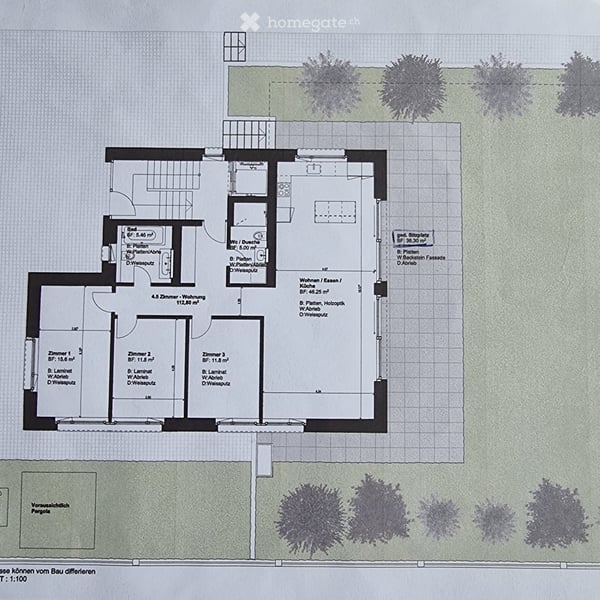Helle 4.5-Zimmer-Neubauwohnung (113 m²) im Erdgeschoss in Cham mit gedecktem Sitzplatz & Garten 14