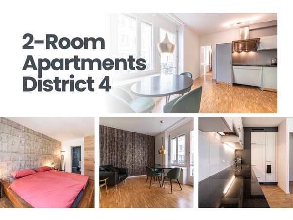 3 Furnished 2-Room Apartments – Zurich District 4 1