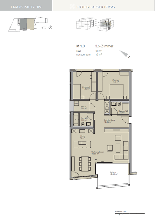 Exklusive 3.5-Zimmer-Wohnung mit Eigentumsstandard, grosser Kochinsel und 2 Nasszellen 13