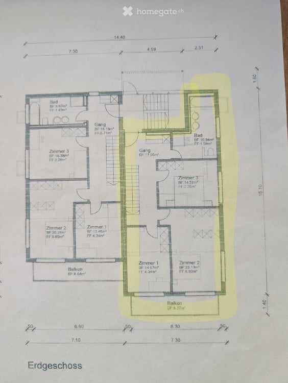 Helle 5.5-Zimmer-Wohnung mit Balkon und Garage in Watt 15