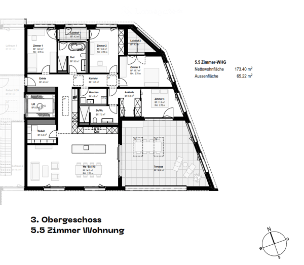 5.5-Zimmer Penthousewohnung mit Panorama von der Rigi bis zum Pilatus 4
