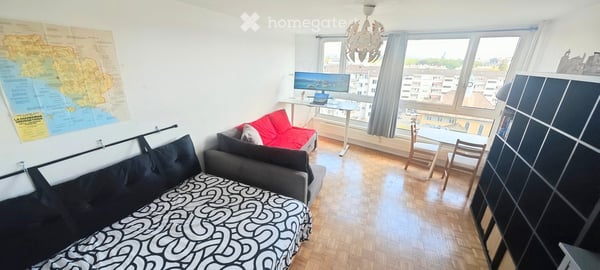 Furnished studio with panoramic view, 7th floor — sublet 30 Aug 2026 – 30 Jan 2027, Zurich Wiedikon