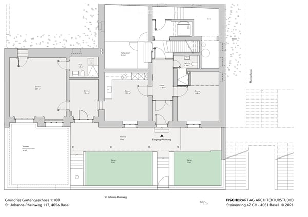 Altbau mit Garten direkt am Rhein. 11
