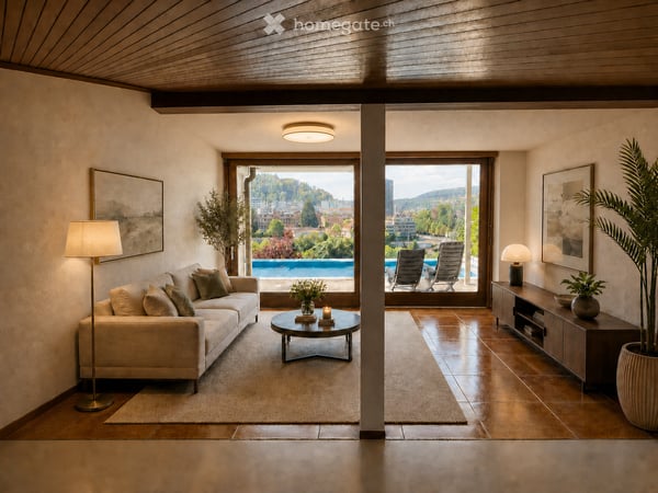 Erstbezug nach Totalsanierung: Loftartige 3.5-Zi (105 m2) mit Pool, Garten & Weitblick  (NK inkl.) 11