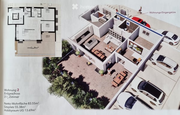 Traumhafte 3.5-Zimmerwohnung im EG mit grosszügigem Gartensitzplatz – Hölstein 2