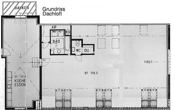 Dachwohnung/Loft auf 147 m² bewohnbarer Fläche (178 m² Grundfläche) Raumhöhen bis zu 3.50 Metern 7