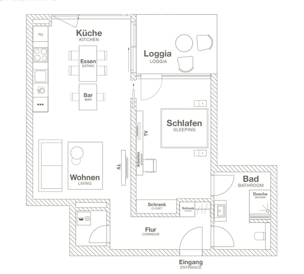Ihr neues Zuhause: möblierte 2.5-Zimmerwohnung im 5. OG 5