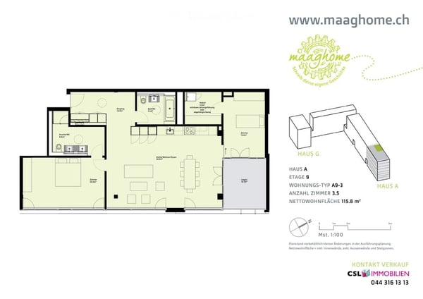 Penthouse mit Alpenblick, 3.5 Zimmer, 116 m² 14