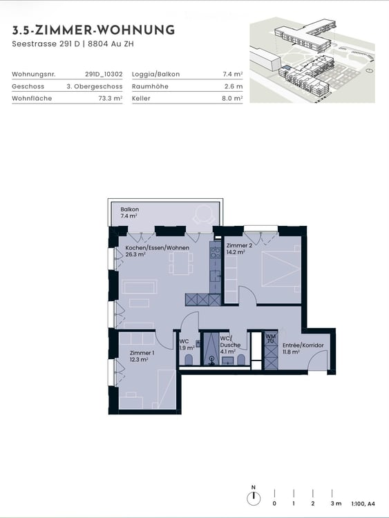 Erstbezug 3.5-Zimmer-Wohnung mit Seeblick in Au ZH – Neubau 2026 2