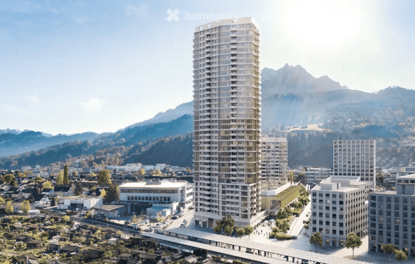Helle 4.5 Zimmer Neubauwohnung im 18. Stock des PilatusTower mit Weitsicht Richtung Allmend Luzern