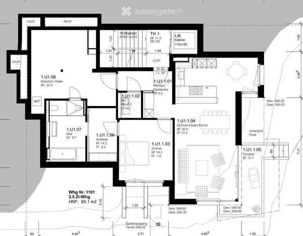 Moderne 2.5-Zimmer-Wohnung mit Balkon und Sauna an ruhiger Lage in Zürich 8044 23