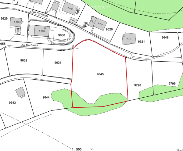 Attraktives, voll erschlossenes Bauland am Sonnenhang von Ilanz – 2'069 m²/450.-- mit Projekt 1