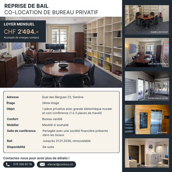 Bureau élégant au cœur de Genève – Quai des Bergues (reprise du bail en co-location) 8