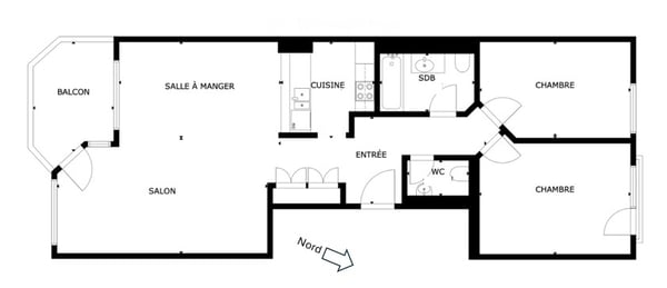 Appartement traversant de 84 m2 avec balcon, vue panoramique, calme, proche centre ville 12