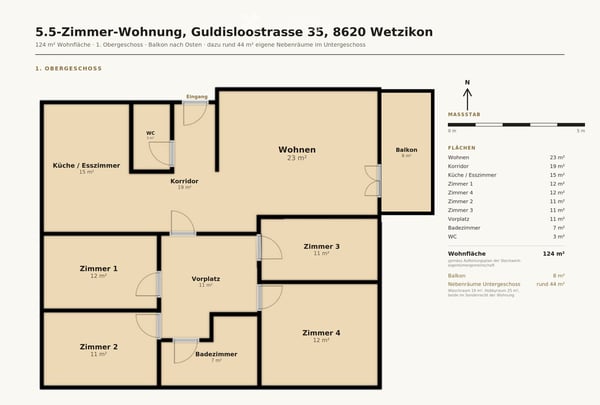5.5 Zimmer mit eigener Waschküche und 25 m² Hobbyraum 4