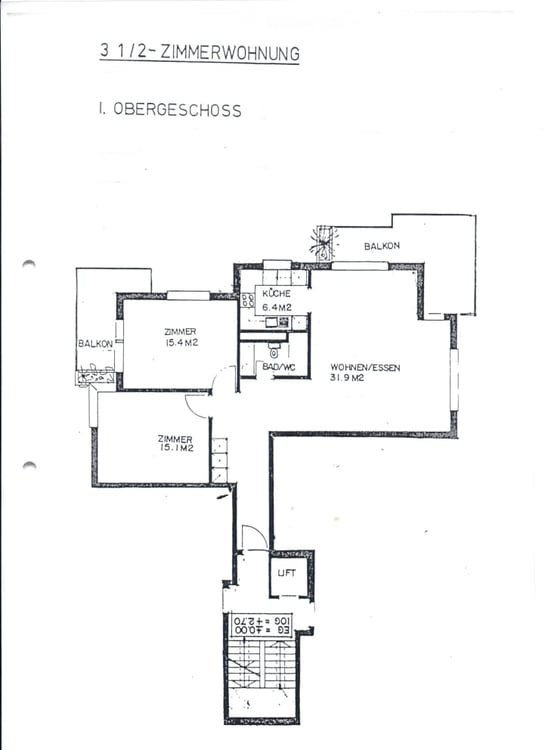 Ruhige sonnige 3.5-Zimmer-Wohnung mit 2 Balkonen an zentraler Wohnlage (unbefristet) 12