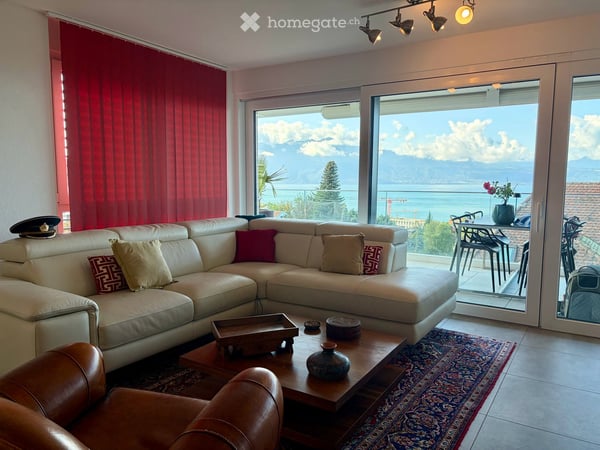 Reprise de bail - 2.5 pièces neuf 65.9m2 + terrasse 18.4m2 + cave + Place de parc, VUE LAC