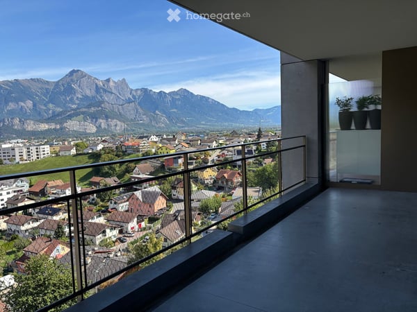 Moderne 2.5-Zimmer-Neubauwohnung mit Bergblick, Sauna & Naturpool in Mels 3