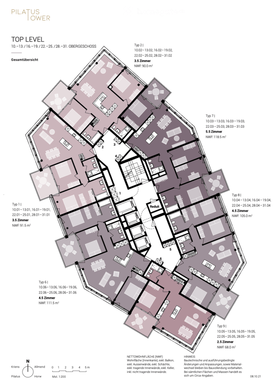 Erstvermietung 2,5 WG, 68m² + 12m2 Terrasse mit Seesicht 24. Stock 10