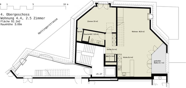 Grosszügige 2.5-Zimmer-Wohnung mit privater Dachterrasse - direkt am Hottingerplatz 12