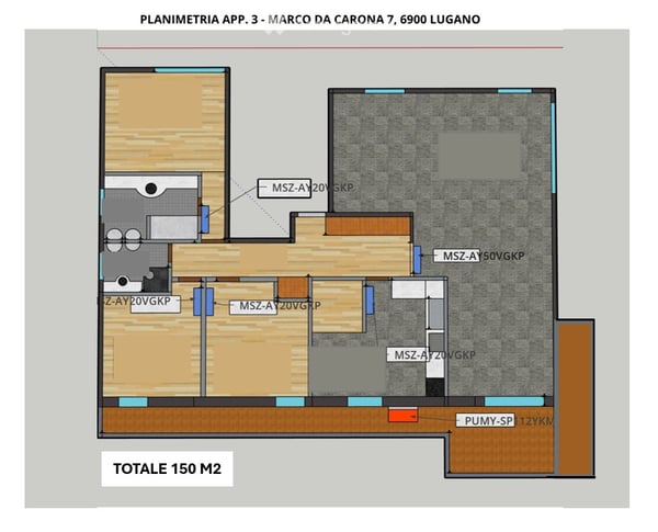 Luminoso appartamento di 4.5 locali a Lugano – Via Marco da Carona 7 22